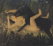 Henri Rousseau Beauty and the Beast oil on canvas
